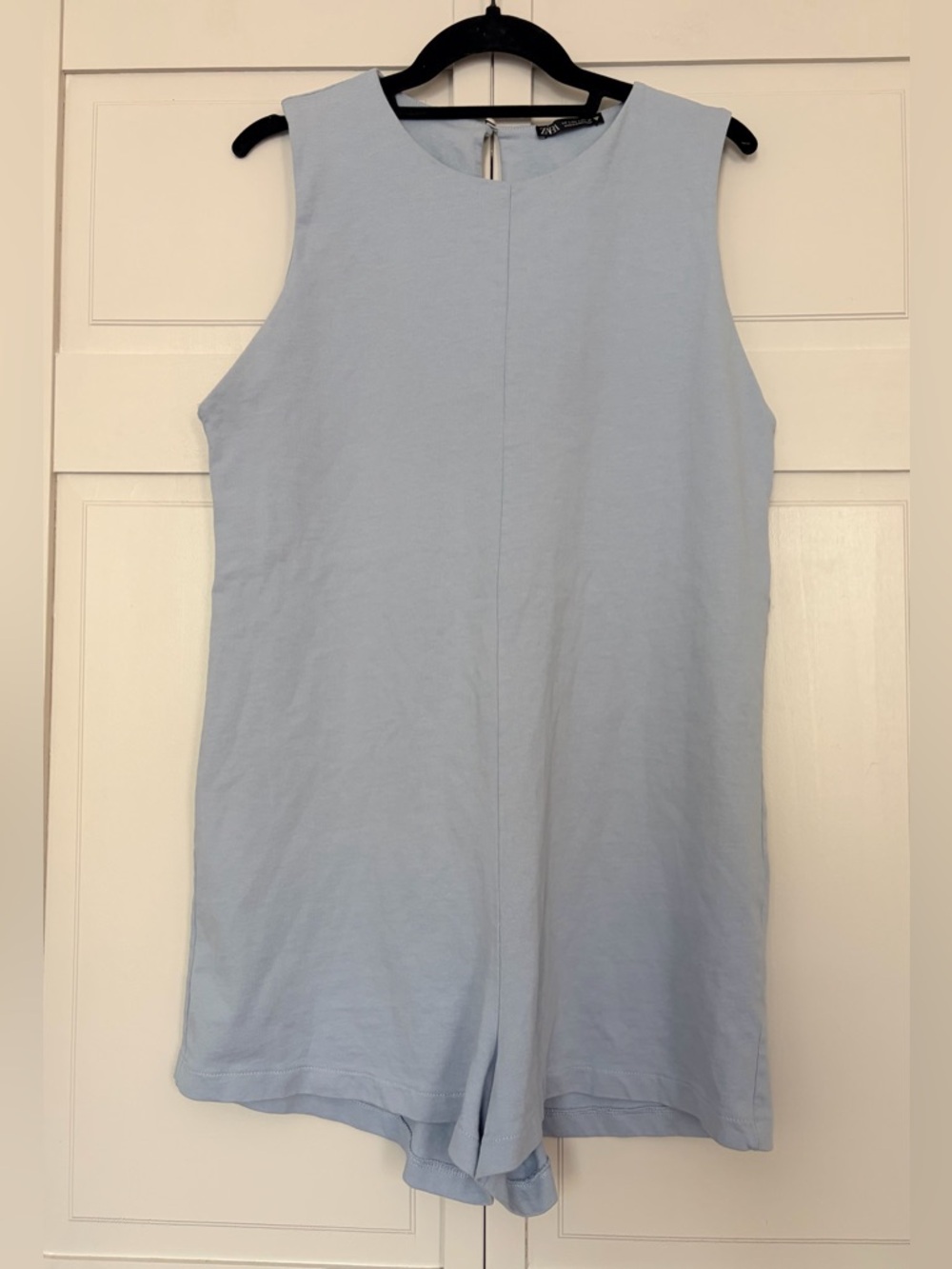 ZARA Light Blue Sleeveless Romper – Size Large - Picture 2 of 5